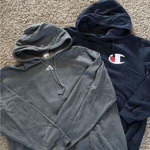 Adidas Gray Men's Hoodie and blue champion hoodie 2XL